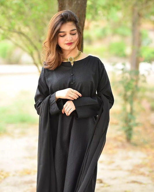 Black 2-piece unstitched lawn Suit