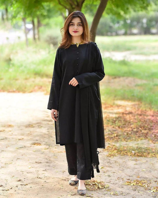 Black 2-piece unstitched lawn Suit